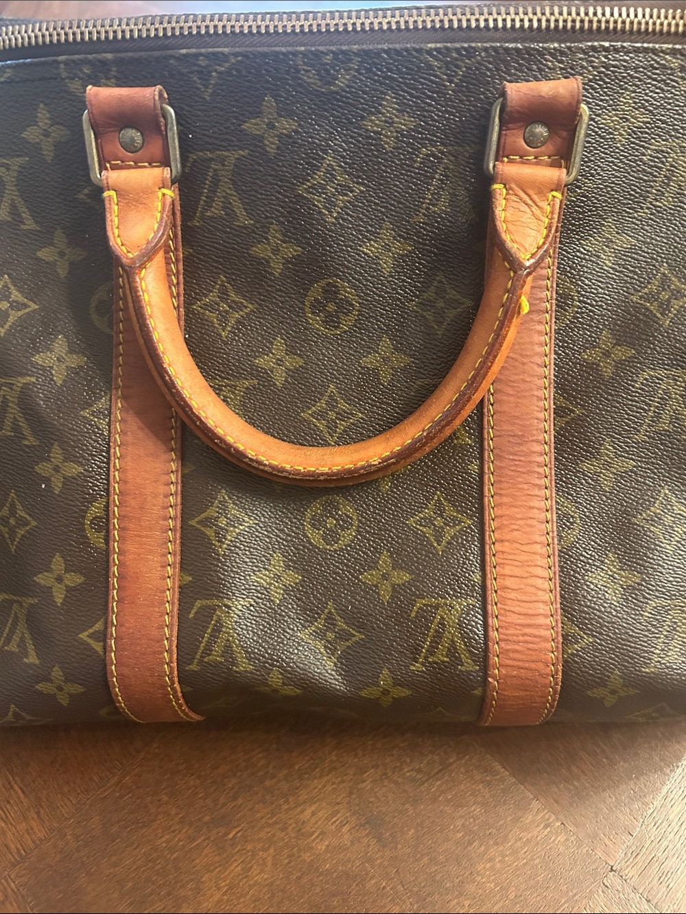 Louis Vuitton Brown Monogram Travel Duffel with Tan/brown trim - Picture 2 of 11